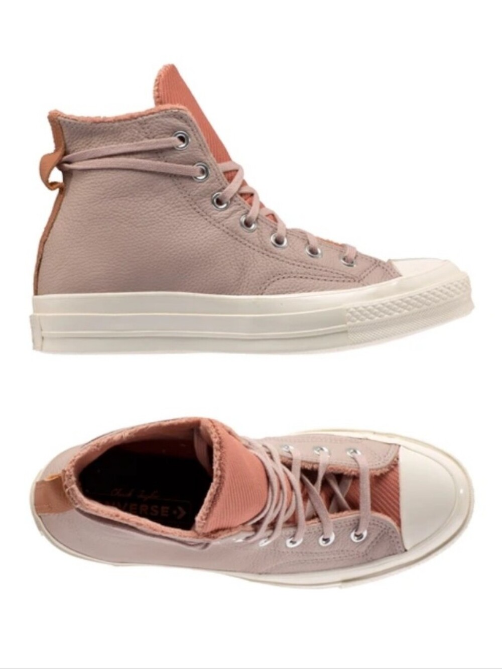 Converse Sneaker, Size 8 Chuck 70, Leather High Top, Stone Mauve
